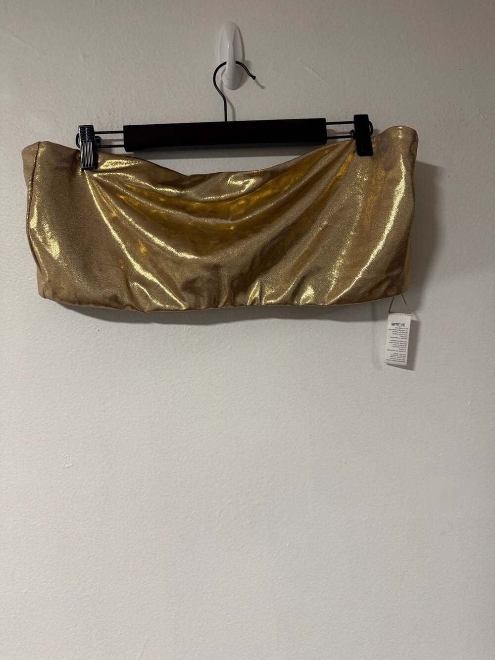 Good American Metallic Gold Bandeau Tube Top Style GSW0262